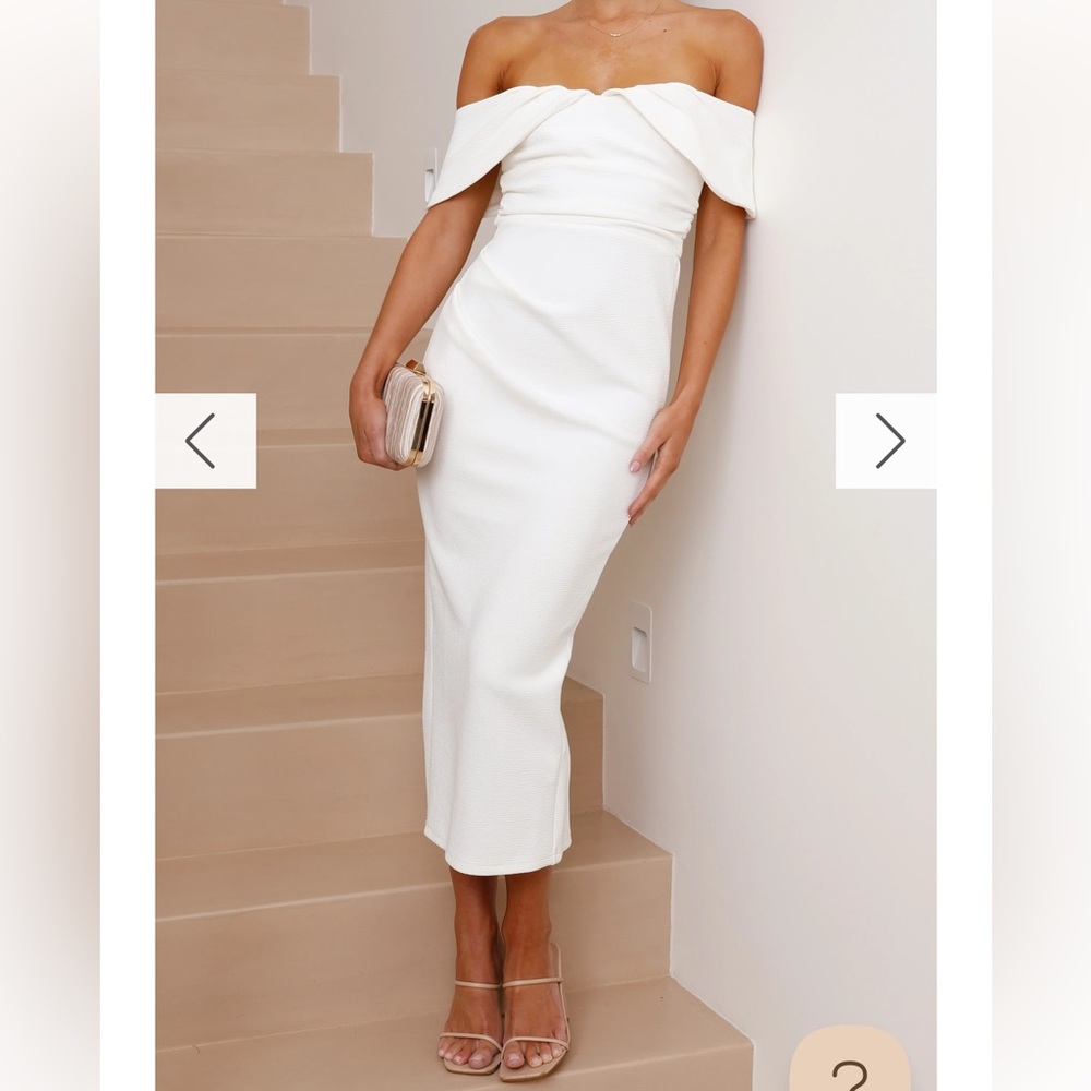 Billy J - Holly Midi Dress - Off-Shoulder White Dress